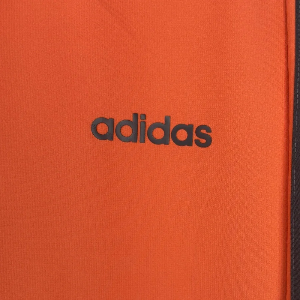 Adidas Track Jacket Mens XL Orange Hooded 3 Stripe Full Zip Pockets Athletic - Picture 2 of 8